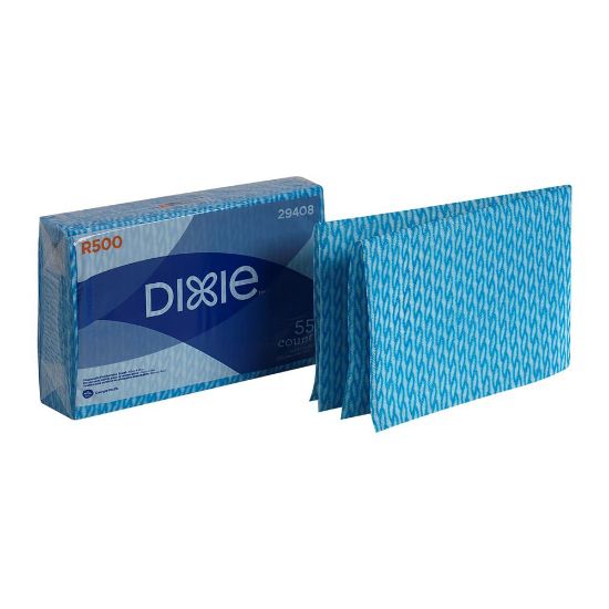 Picture of GP Pro Dixie R500 Disposable Food Service Towels, White/Blue, 55 Sheets Per Pack, Case Of 6 Packs