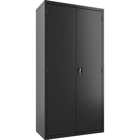 Picture of Lorell Steel Wardrobe Storage Cabinet, 72inH x 36inW x 18inD, Black