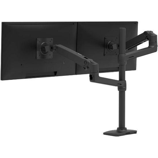 Picture of Ergotron Desk Mount for Monitor, Display, TV - Matte Black - Height Adjustable - 2 Display(s) Supported - 40in Screen Support - 44 lb Load Capacity - 100 x 100, 75 x 75 - VESA Mount Compatible