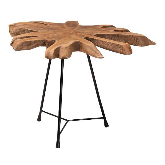 Picture of bali & pari Merci Rustic Industrial End Table, 17-5/16inH x 17-3/4inW x 17-3/4inD, Black/Natural Brown