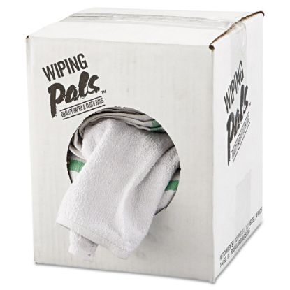 Picture of HOSPECO Counter Cloth/Bar Mop, 17in x 15 1/2in, White, 12 Cloths Per Bag, Carton Of 5 Bags