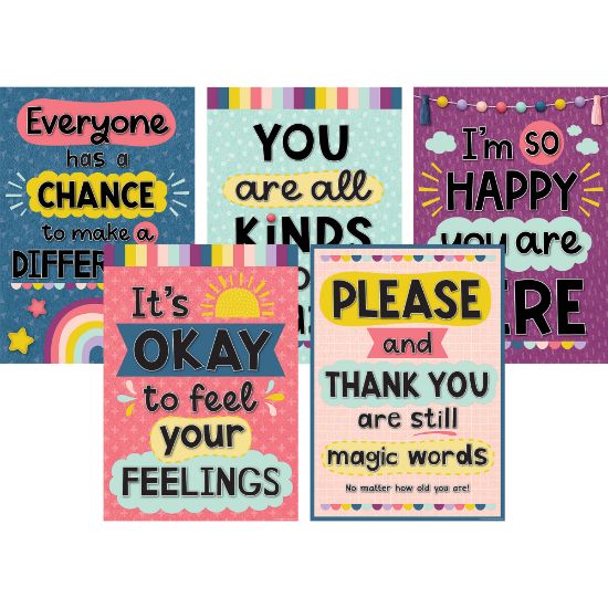 Picture of Teacher Created Resources Oh Happy Day Posters, 19in x 13-3/8in, Set Of 5 Posters Posters