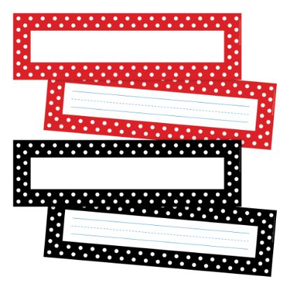 Picture of Barker Creek Double-Sided Name Plates, 12in x 3-1/2in, Dots, Pack Of 36 Plates, Set Of 2 Packs