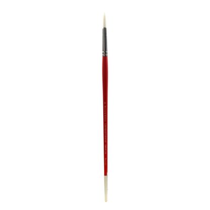 Picture of Winsor & Newton University Series Long-Handle Paint Brush 235, Size 6, Round Bristle, Red