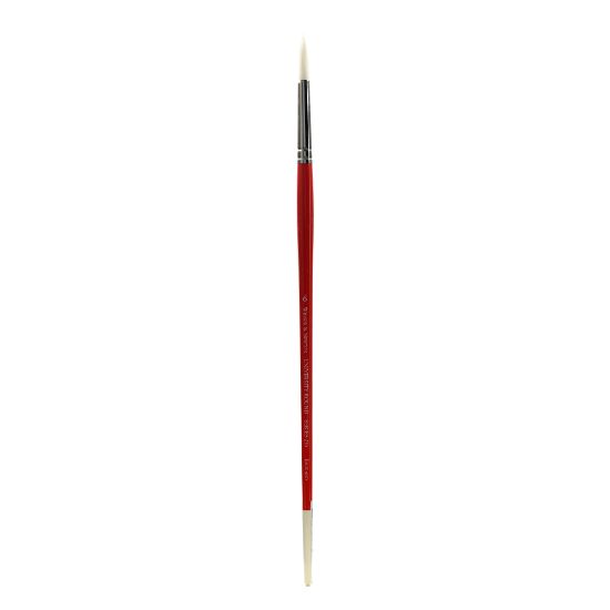 Picture of Winsor & Newton University Series Long-Handle Paint Brush 235, Size 6, Round Bristle, Red