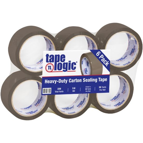 Picture of Tape Logic Acrylic Sealing Tape, 3in Core, 2in x 55 Yd., Tan, Pack Of 6