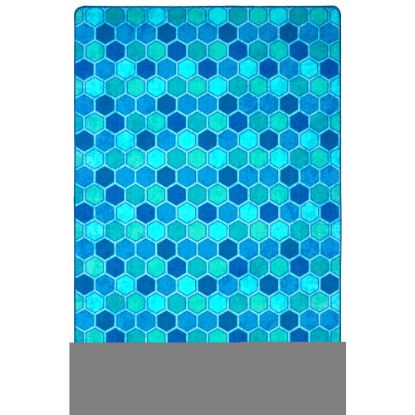 Picture of Carpets for Kids Pixel Perfect Collection Honeycomb Pattern Activity Rug, 4ft x 6ft, Blue