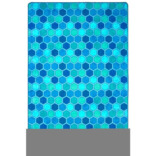 Picture of Carpets for Kids Pixel Perfect Collection Honeycomb Pattern Activity Rug, 4ft x 6ft, Blue