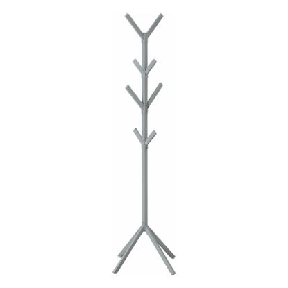 Picture of Monarch Specialties Frida Coat Rack, 70-1/4inH x 17-1/2inW x 17-1/2inD, Silver