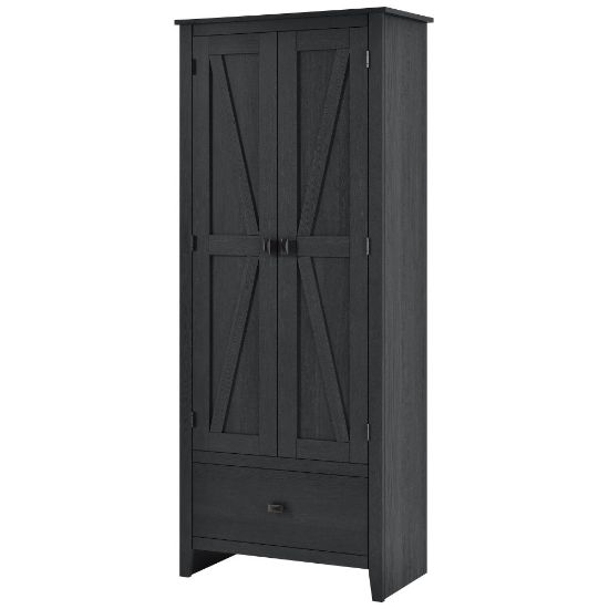 Picture of Ameriwood Home Farmington 30in Wide Storage Cabinet, 4 Shelves/1 Drawer, Black Oak