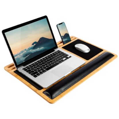 Picture of LapGear BamBoard Lap Desk, 15inH x 22inW x 0.7inD, Natural Bamboo