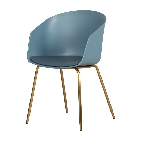 Picture of South Shore Flam Chair With Metal Legs, Blue/Gold