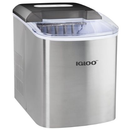 Picture of Igloo IGLICEB26SS 26 lb Ice Maker, 12-7/16inH x 14-3/4inW x 9-5/8inD, Silver/Black