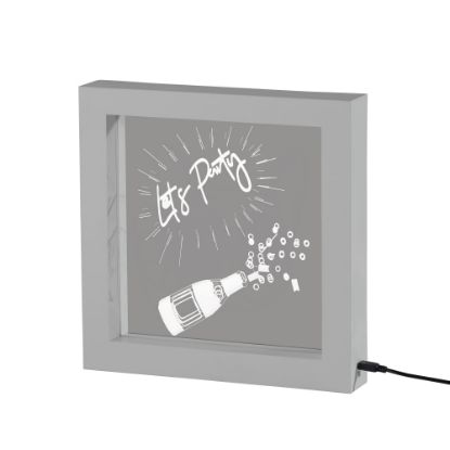 Picture of Adesso Simplee Lets Party LED Video Light Box, 9inH, Silver