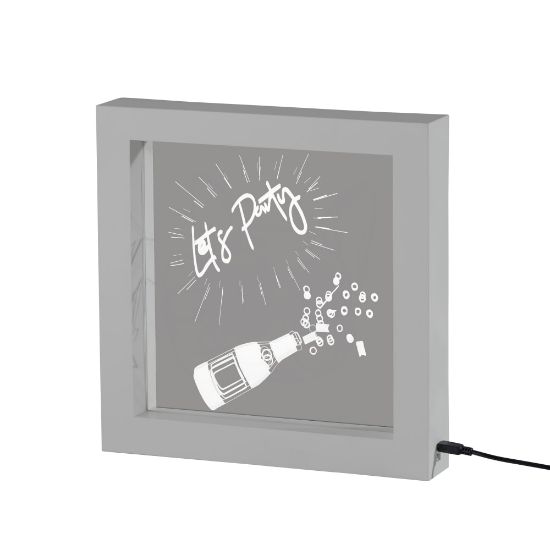 Picture of Adesso Simplee Lets Party LED Video Light Box, 9inH, Silver