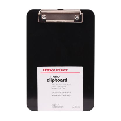 Picture of Office Depot Brand Plastic Memo Clipboard, 6in x 9in, Black