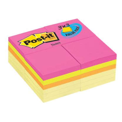 Picture of Post-it Notes, 3in x 3in, Assorted Colors, Pack Of 24 Pads