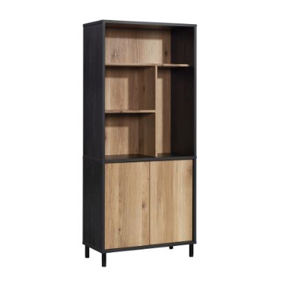 Picture of Sauder Acadia Way 70inH 5-Shelf Vertical Library Bookcase, Raven Oak/Timber Oak