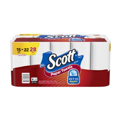 Picture of Scott Select-A-Size Mega 1-Ply Paper Towels, 102 Sheets Per Roll, Pack Of 15 Rolls