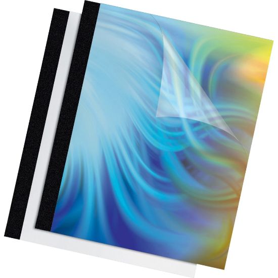 Picture of Fellowes Thermal Presentation Covers - 1in , 240 sheets, Black - 11in Height x 8.5in Width x 1in Depth - 1in Maximum Capacity - 240 x Sheet Capacity - Rectangular - Black - Polyvinyl Chloride (PVC) - 10 / Pack