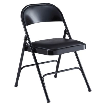 Picture of Lorell Vinyl Padded Folding Chairs, Black, Set Of 4 Chairs