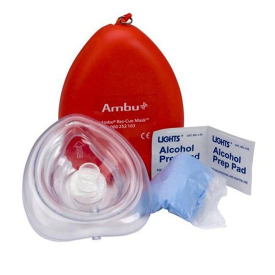 Picture of First Aid Only AMBU EMT-Grade CPR Mask Kit, Red