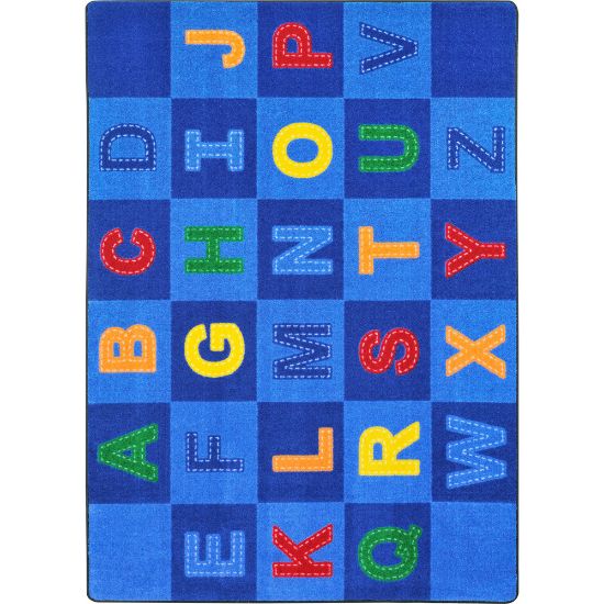 Picture of Joy Carpets Kid Essentials Rectangular Area Rug, Patchwork Letters, 7-2/3ft x 10-3/4ft, Multicolor