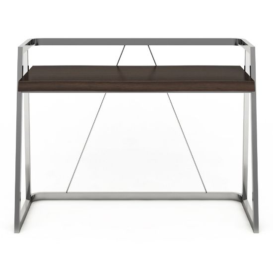 Picture of Elle Decor Alliel Live Edge 48inW Writing Desk, Brown/Silver