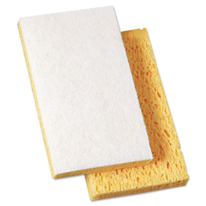 Picture of Boardwalk Scrubbing Sponges, 6 1/8in x 3 5/8in, Yellow/White, Pack Of 20