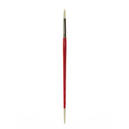 Picture of Winsor & Newton University Series Long-Handle Paint Brush 235, Size 8, Round Bristle, Red