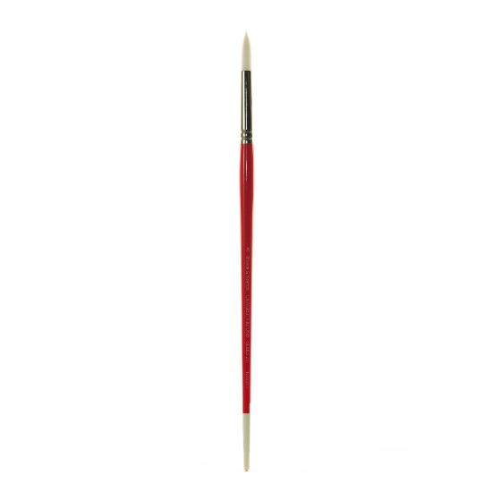 Picture of Winsor & Newton University Series Long-Handle Paint Brush 235, Size 8, Round Bristle, Red