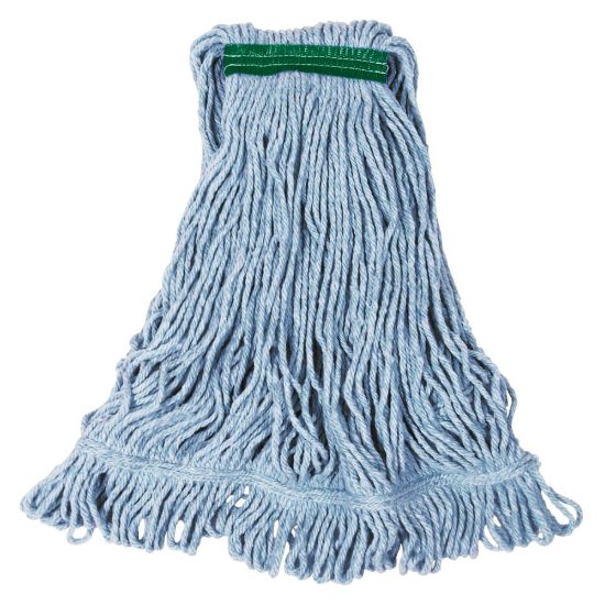 Picture of Rubbermaid Commercial Super Stitch Cotton/Synthetic Wet Mop Heads, Medium, White, Case Of 6