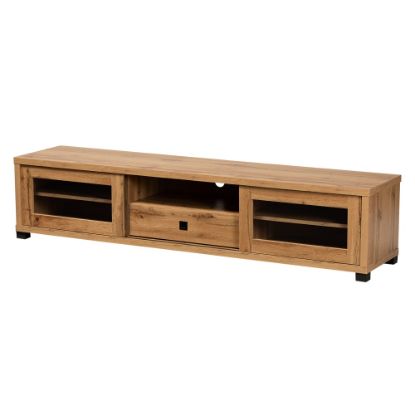 Picture of Baxton Studio Beasley 1-Drawer TV Stand For 70.87in TVs, Oak Brown/Black