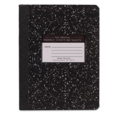 Picture of Roaring Spring Tape Bound Composition Notebook, 7 1/2in x 9 3/4in, 60 Sheets, Black Marble