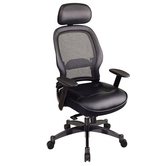 Picture of Office Star Matrex Bonded Leather/Mesh High-Back Chair, Black