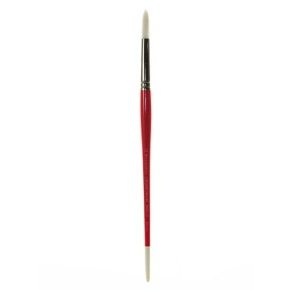 Picture of Winsor & Newton University Series Long-Handle Paint Brush 235, Size 12, Round Bristle, Hg Hair, Red