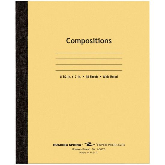 Picture of Roaring Spring Composition Notebook, 7in x 8-1/2in, 48 Sheets, Manila