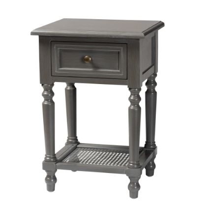 Picture of Baxton Studio Sheldon 1-Drawer Nightstand, 23-5/8inH x 15-3/4inW x 13-13/16inD, Gray