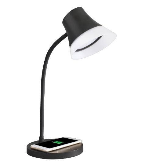 Picture of OttLite Shine LED Desk Lamp With Wireless Charging, 17inH, Black