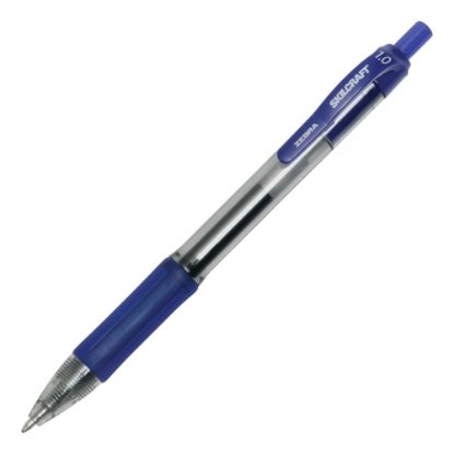 Picture of SKILCRAFT Zebra Retractable Gel Pens, Bold Point, 1.0 mm, Blue Barrel, Blue Ink, Pack Of 12 Pens