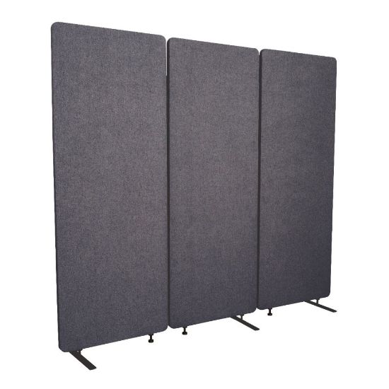 Picture of Luxor RECLAIM Acoustic Privacy Panel Room Dividers, 66inH x 24inW, Slate Gray, Pack Of 3 Room Dividers