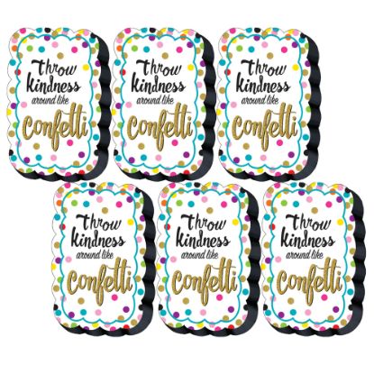 Picture of Teacher Created Resources Magnetic Whiteboard Erasers, 2-1/2in x 4in, Confetti, Pack Of 6 Erasers