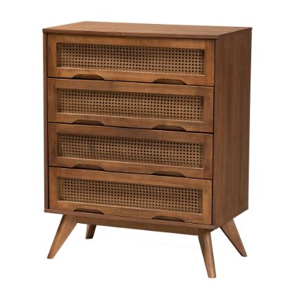 Picture of Baxton Studio Barrett 4-Drawer Chest, 38-1/8inH x 30-1/8inW x 15-3/4inD, Walnut Brown