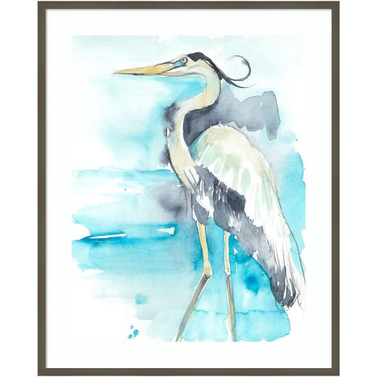 Picture of Amanti Art Heron Splash II by Jennifer Goldberger Wood Framed Wall Art Print, 41inH x 33inW, Gray