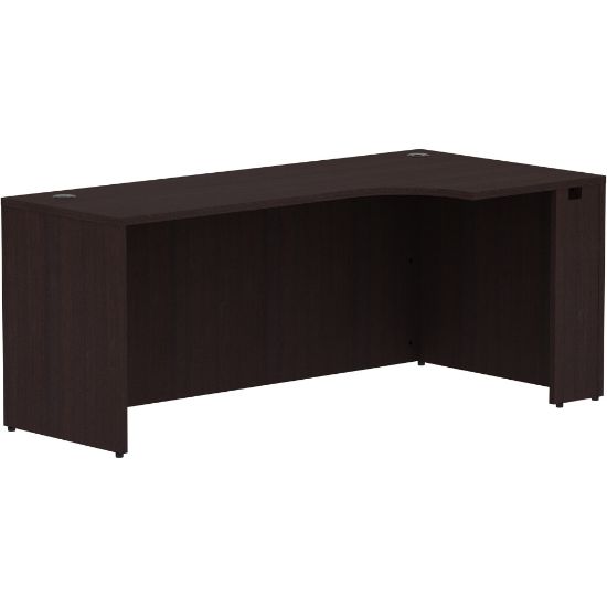 Picture of Lorell 72inW Right-Corner Credenza Computer Desk, Espresso