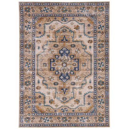 Picture of Linon Washable Area Rug, 3ft x 5ft, Charlotte Ivory/Gold