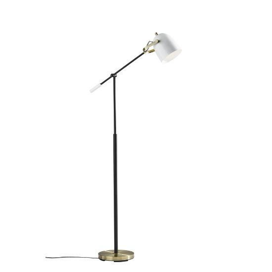 Picture of Adesso Casey Floor Lamp, 65inH, White/Antique Brass/Black