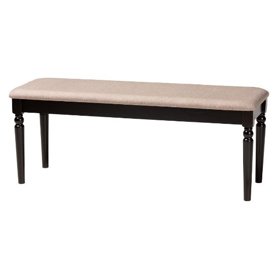 Picture of Baxton Studio Giovanni Dining Bench, Sand/Dark Brown