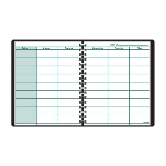 Picture of AT-A-GLANCE Undated Teachers Planner, 8 1/4in x 10 7/8in, 30% Recycled, Black