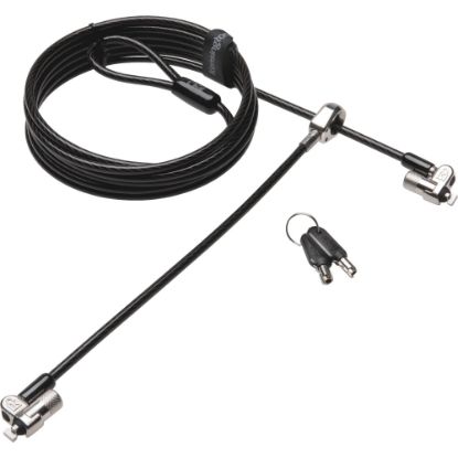 Picture of Kensington MicroSaver Cable Lock - Keyed Lock - Black, Silver - Carbon Steel - 8 ft - For Notebook, Tablet